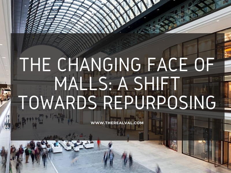 Modern mall interior with a glass ceiling, highlighting changes in mall design and repurposing trends.