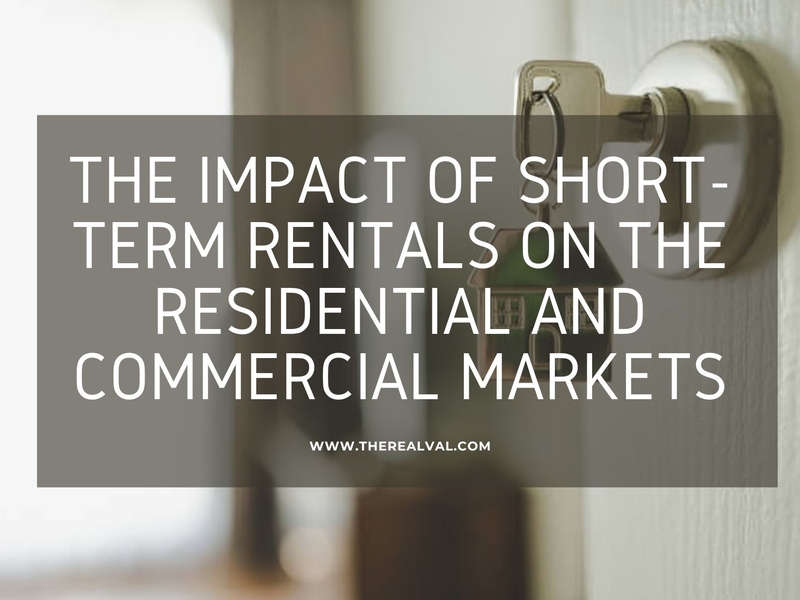 Key in lock with text: The impact of short-term rentals on residential and commercial markets.