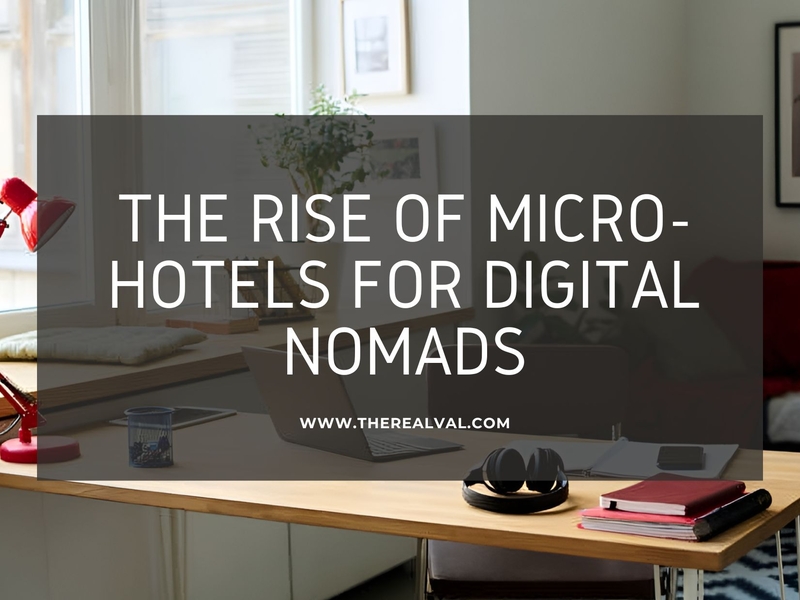 Micro-hotels for digital nomads: Modern workspace with laptop, headphones, and coffee cup.