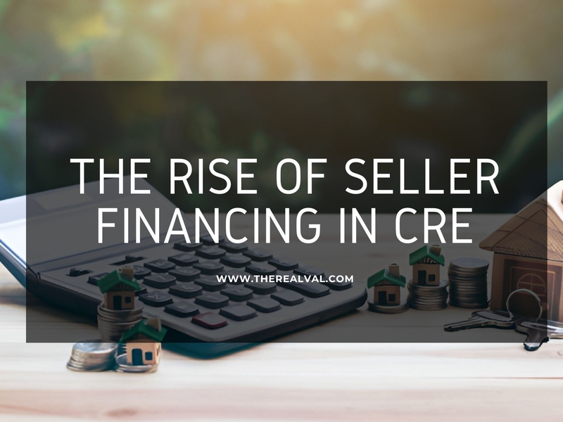 Calculator and coins illustrating the rise of seller financing in commercial real estate (CRE). Therealval.com