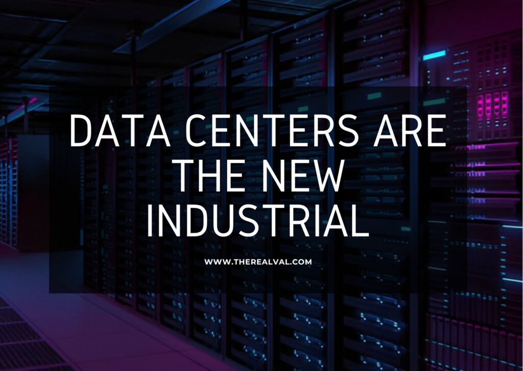 Rows of server racks inside a modern data center, housing computing and networking equipment used to support cloud computing, AI workloads, and digital infrastructure.